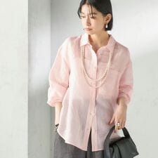 〈手洗い可能〉IMPERIAL LINEN 混 オーバー サイズ シャツ