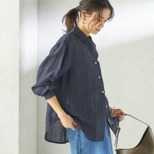 〈手洗い可能〉IMPERIAL LINEN 混 オーバー サイズ シャツ