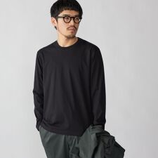 【WEB限定】SHIPS:〈手洗い可能/抗菌/防臭〉シルケット ビズ クルーネック ロングスリーブ