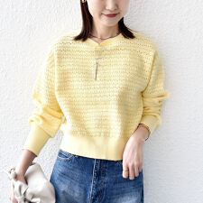 〈手洗い可能〉柄編み 2WAY カーディガン