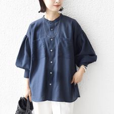 〈手洗い可能〉シアー タンブラー ポケット デザイン シャツ