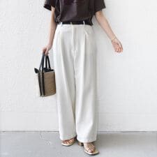 〈手洗い可能〉ルーズ デニム ポケット デザイン パンツ