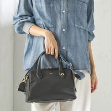 BEAURE: ナイロン スクエア テープ ボストン