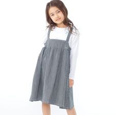 SHIPS KIDS:100～130cm/ライトデニム ジャンパースカート