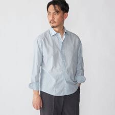 SHIPS: スムース テックス ワイドカラー シャツ