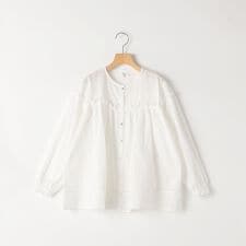 SHIPS KIDS:140～150cm / ギャザーフリル 刺繍 ブラウス