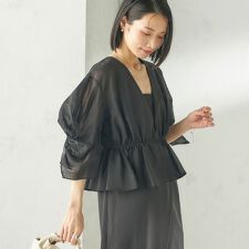 【SHIPS別注】troisiemeCHACO:〈手洗い可能〉シアー ボレロ ブラウス（セレモニー対