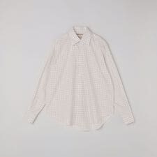 CAMISAS MANOLO: OFF WHITE GREY CHECKS NORMAL SHIRT