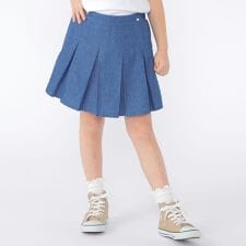 SHIPS KIDS:100～130cm /ラメ デニム プリーツ キュロット