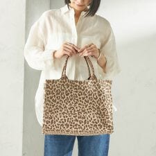《予約》【SHIPS別注】BINDU: レオパード ジャカード トート バッグ
