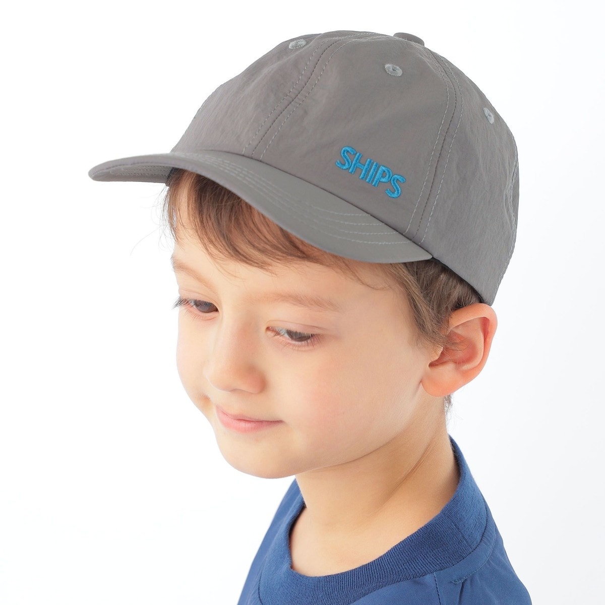 SHIPS KIDS:日除け付き ロゴ キャップ