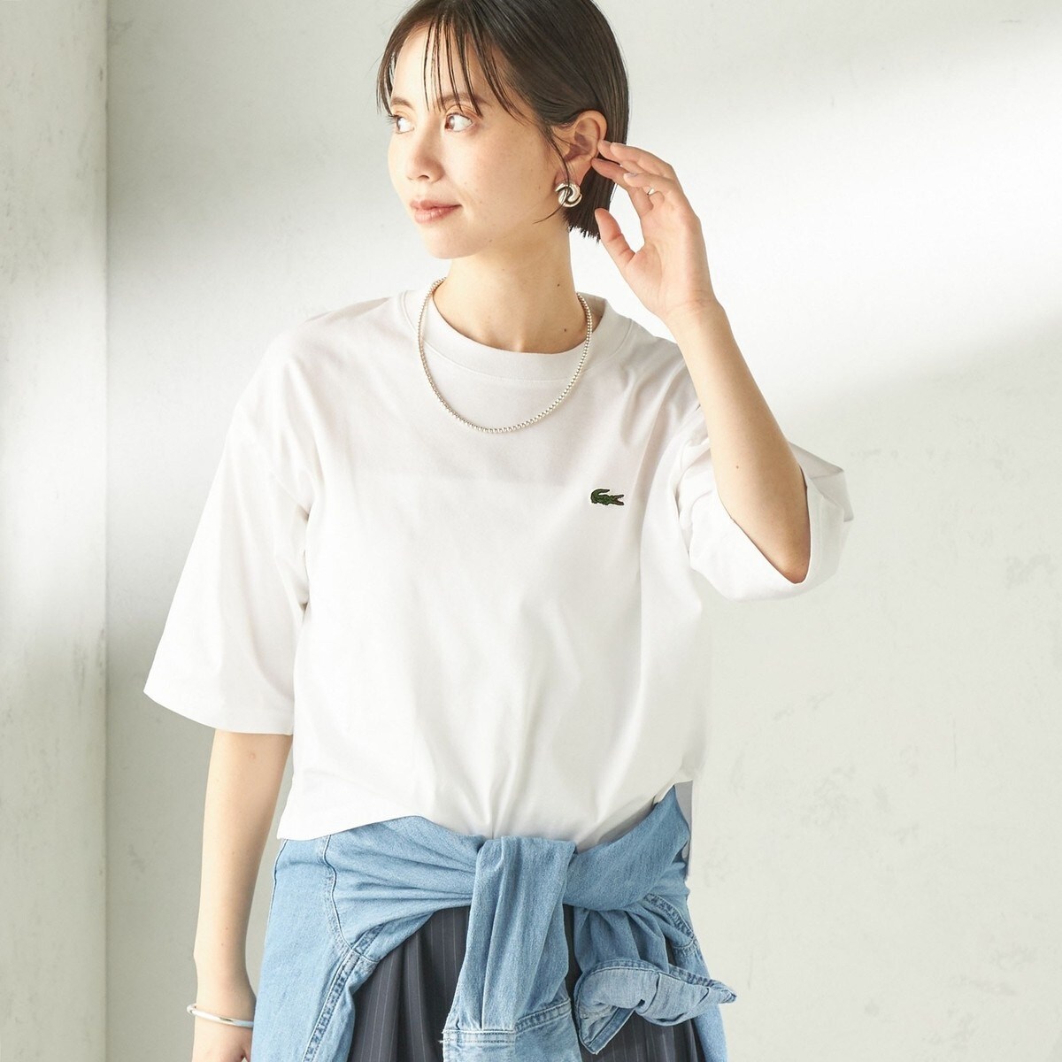 一部追加》【SHIPS別注】LACOSTE:〈手洗い可能〉五分袖 TEE | シップス
