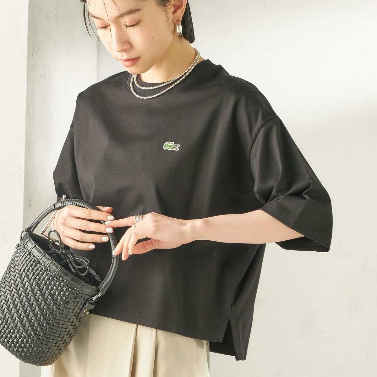 SHIPS別注】LACOSTE:〈手洗い可能〉五分袖 TEE 一部追加》【SHIPS別注】LACOSTE:〈手洗い可能〉五分袖 TEE | シップス