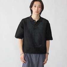 City Ambient Products: ポリエステル メッシュ ニット ショートスリーブ ポロ