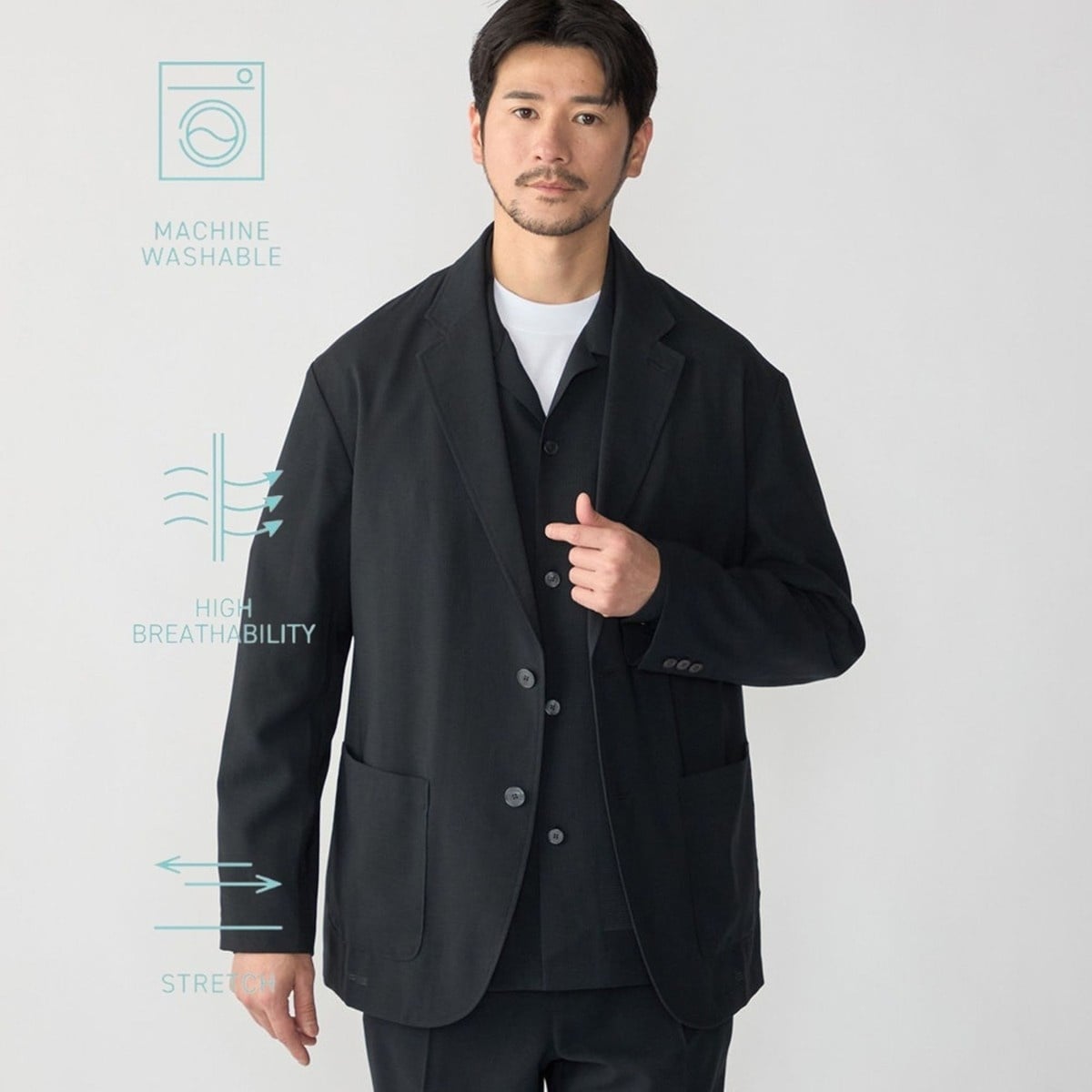【新品】【定価:18,100円】SHIPS any: Dot Air ジャケット SHIPS:〈撥水/防しわ/洗濯機可能〉DOT AIR(R)ジャケット(セットアップ