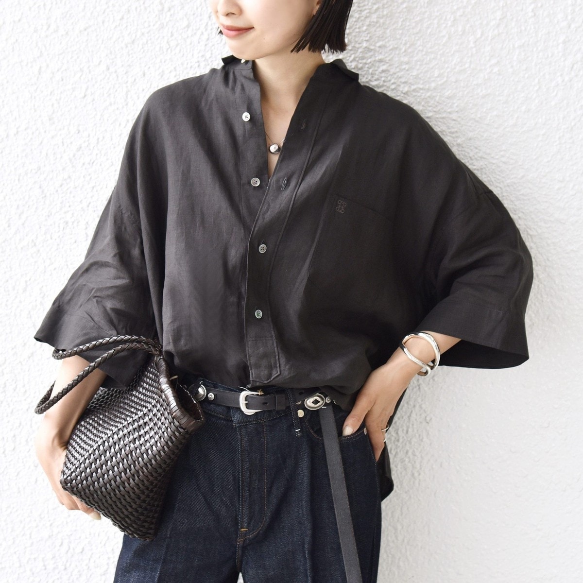 美品▲TICCA //パールボタン半袖シャツ▲スキッパー プルオーバー TICCA:〈手洗い可能〉リネン 半袖 シャツ | シップス(SHIPS) | マルイ