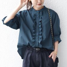 TORI－TO × BEAMS BOY ／ フリル衿 バックボタン 