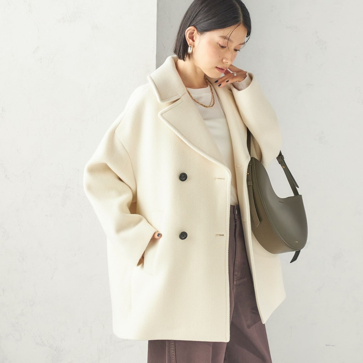 新品タグ付き】SHIPS シップス2WAY Pコートブラウン / 38 SHIPS
