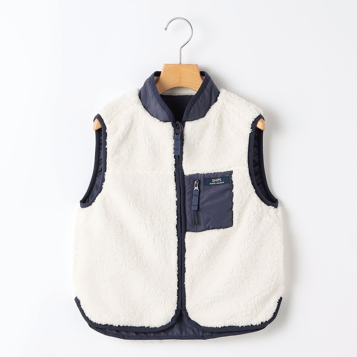 SHIPS KIDS:140～160cm /ボア リバーシブル ベスト | シップス(SHIPS