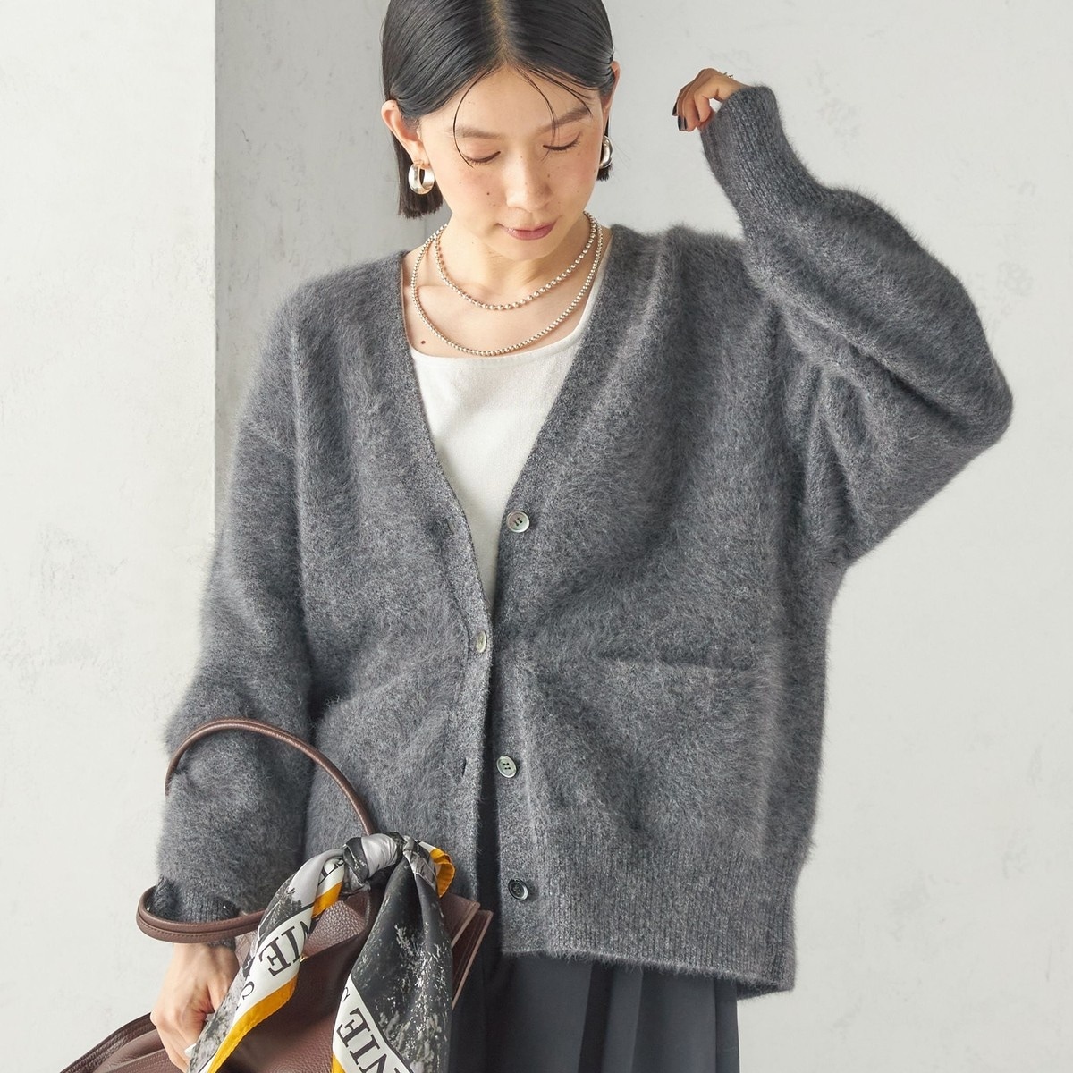 予約》杢 フォックス カシミヤ Vネック カーディガン | シップス(SHIPS