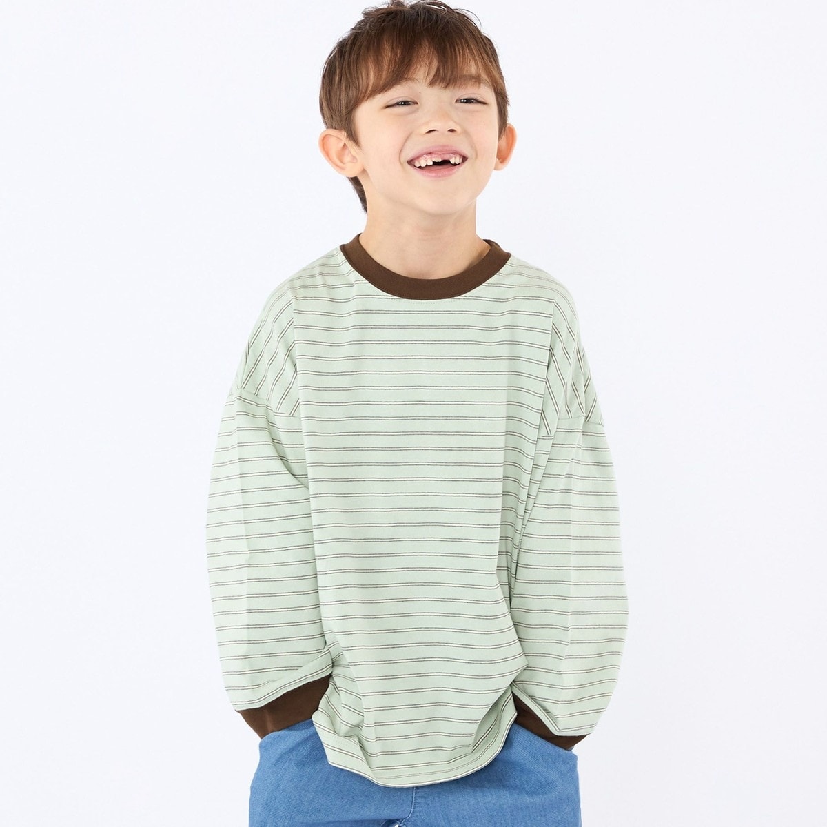 別注】THYARD:100～130cm / マルチボーダー ロングスリーブ Tシャツ