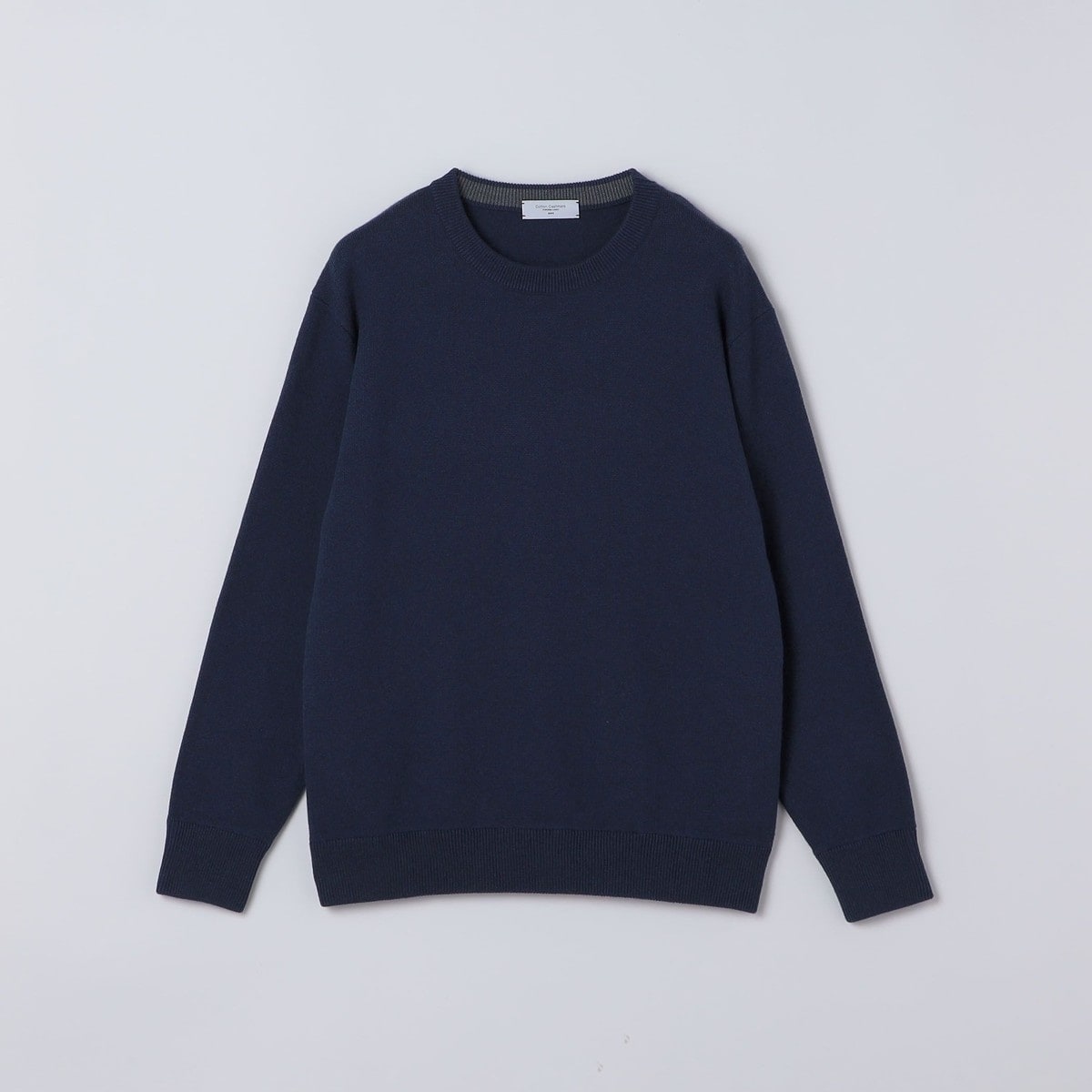 PG♡2段ロゴ カシミヤクールネックニット 洗濯機可能〉ソリッド コットン カシミヤ クルーネック 26AW