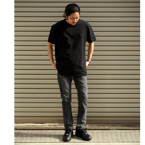 SHIPS別注 REDCARD ストレッチ スリムテーパード ブラックデニム33 SHIPS別注】RED CARD： ジャストレングス