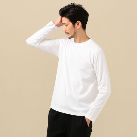 SHIPS： I Cotoni di Albini スムース クルーネック ロングスリーブ Tシャツ | シップス(SHIPS ...