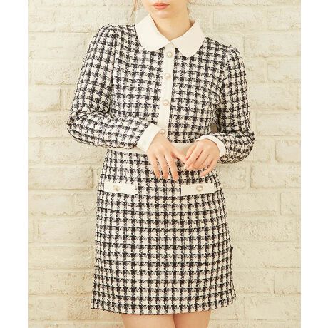 襟付配色ツイードワンピース イング Ingni 1214 ファッション通販 マルイウェブチャネル