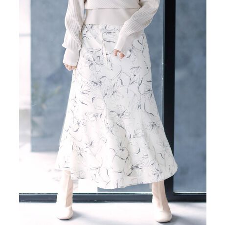線画花マーメイドスカート イング Ingni 1221 ファッション通販 マルイウェブチャネル