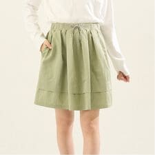 ポンポネットジュニア(pom ponette junior)の【Cuugal掲載】【AMI】【撥水】ウエストリブ裾タックスカート