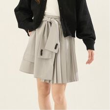 ポンポネットジュニア(pom ponette junior)の【AMI】腰巻プリーツスカパン