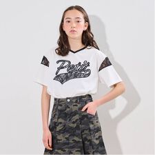 【接触冷感】レースワッペンロゴ刺しゅうTシャツ