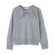 リボン衿ニット