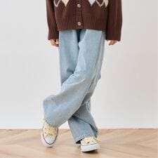 リボンプリントデニムパンツ