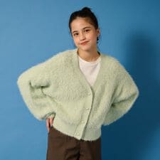 【AMI】シャギーニットカーデ×ロンTセット