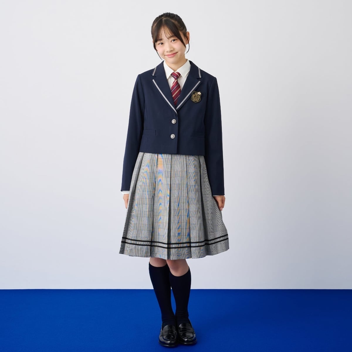 ポンポネット　ジュニア　ジャケット　スカート　　リボンタイ　　卒服 制服 卒服】【5点セット】パイピングジャケットコーデセット | ポンポネット