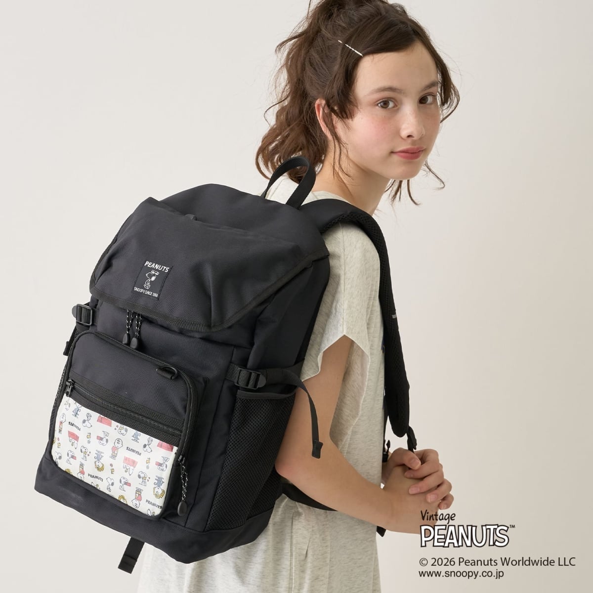 ポンポネットジュニア バケツ型スクールリュック 通学 PEANUTS】バケツ型リュック(約24.5L) | ポンポネットジュニア(pom