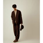 サステナブル カシミア混ハンティングジャケット ノーカラー 