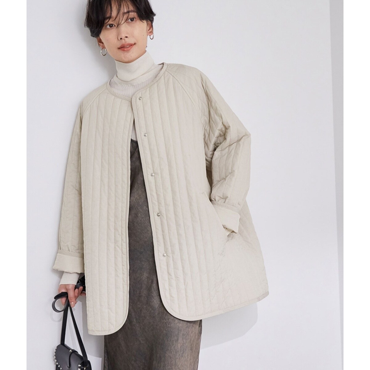 追加＞【WEB限定】縦キルティングブルゾン | アダムエロペ(ADAM ET