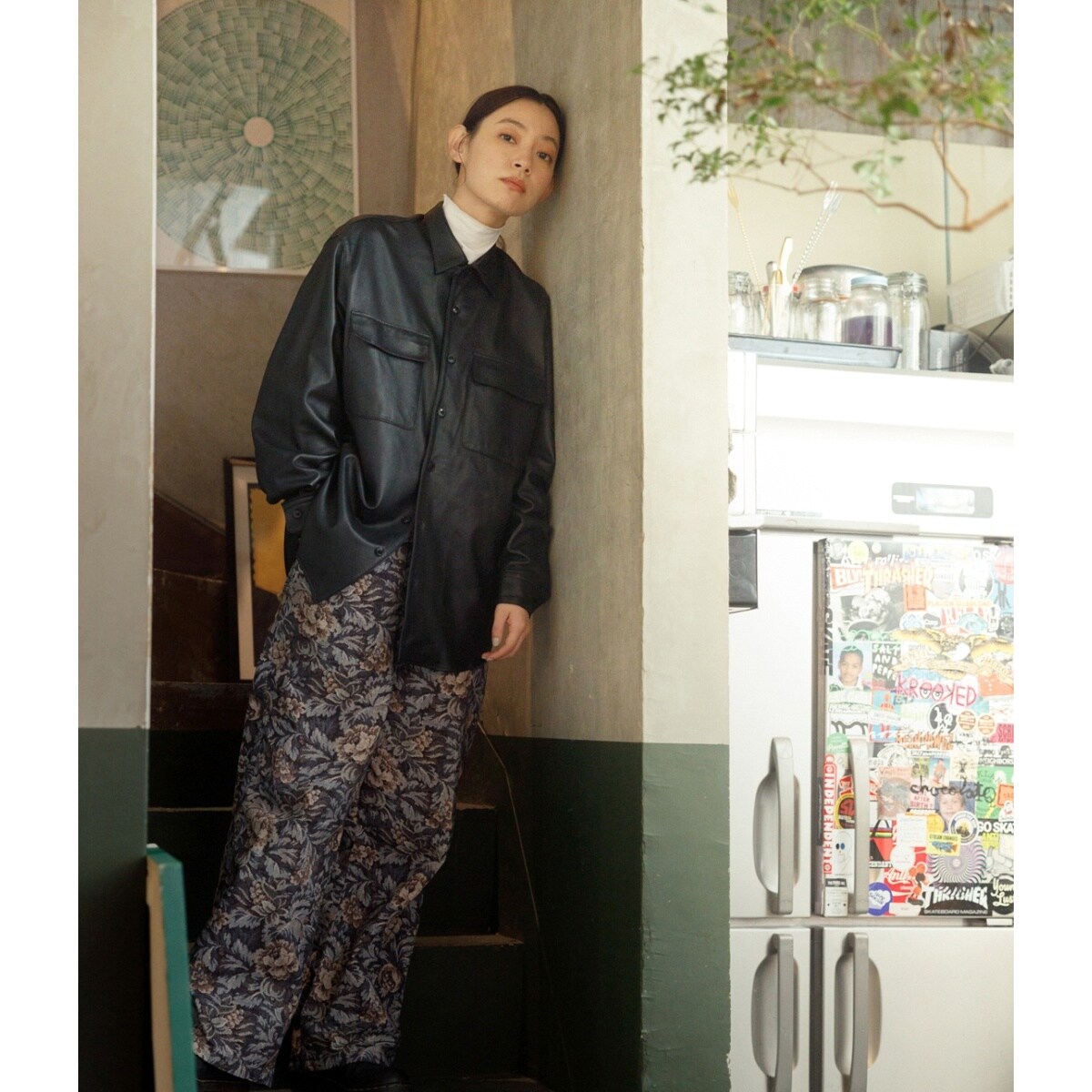 オーバーサイズレザーシャツブルゾン | アダムエロペ(ADAM ET ROPE