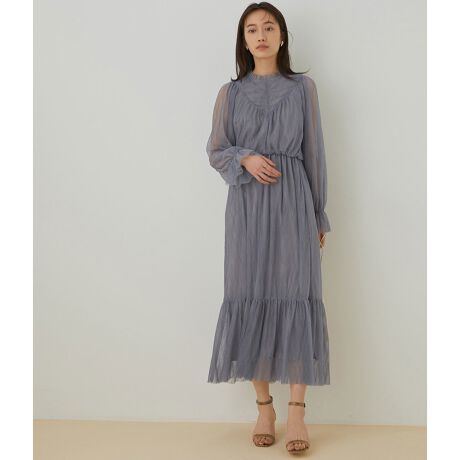 プリーツチュールドレス | アダムエロペ(ADAM ET ROPE 