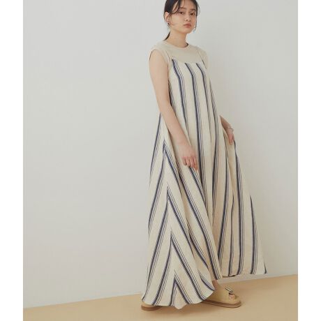 missing you already】STRIPE STRAP DRESS | アダムエロペ(ADAM ET 