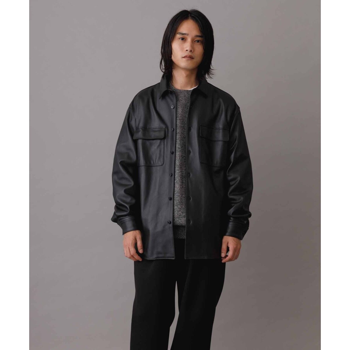 シープレザー　CPO シャツ　シャツブルゾン シープレザー CPOシャツ シャツブルゾン ビッグシルエット