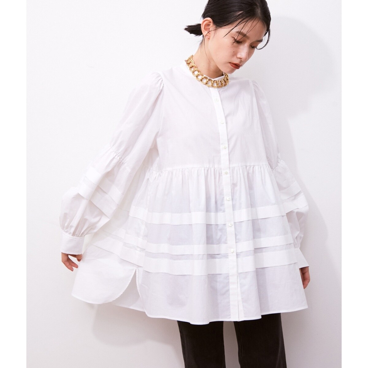 【美品】 ADAM ET ROPE アダムエロペ ティアードチュニックブラウス ティアードチュニックブラウス | アダムエロペ(ADAM ET ROPE