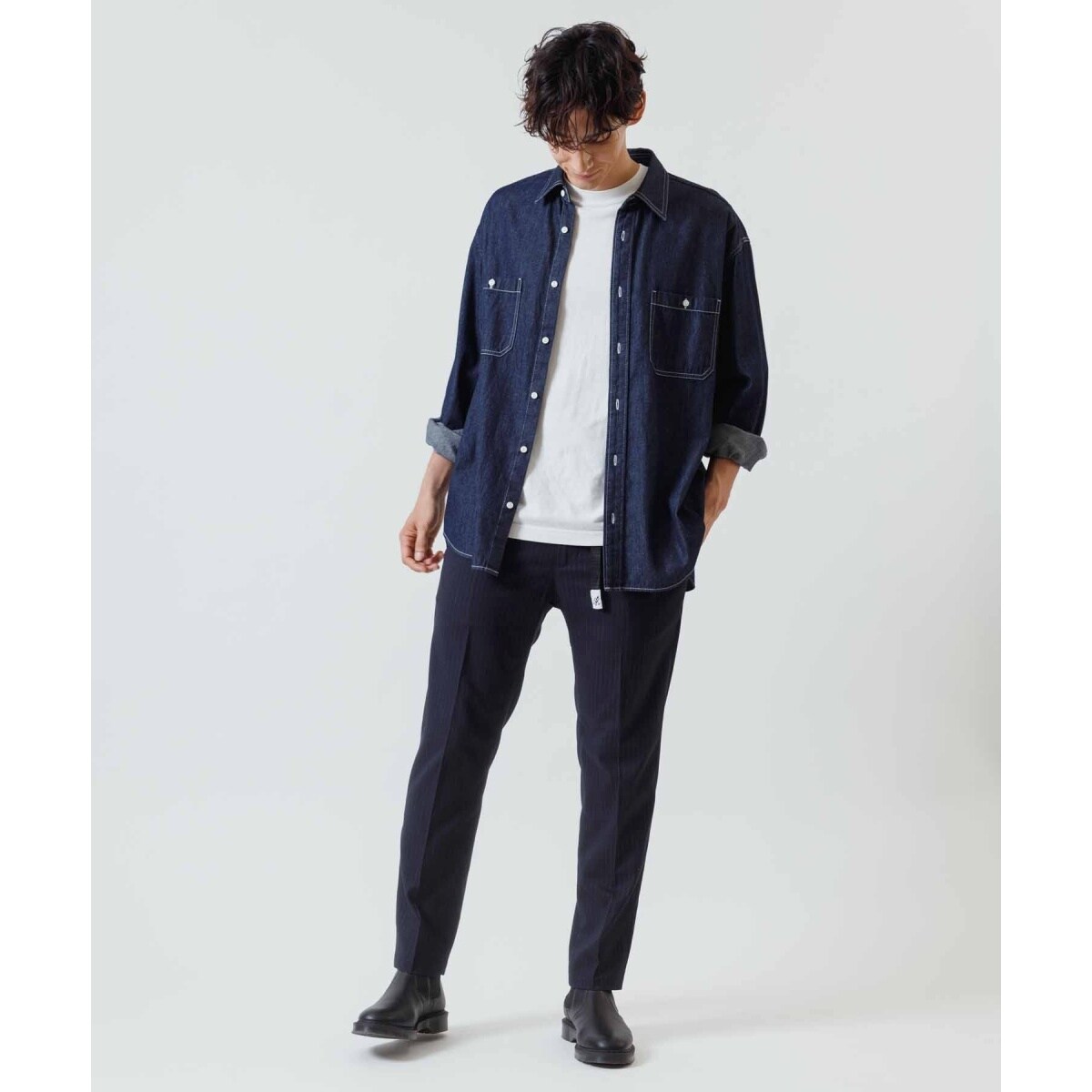 ドライタッチ ビッグシルエット デニムシャツ UNISEX