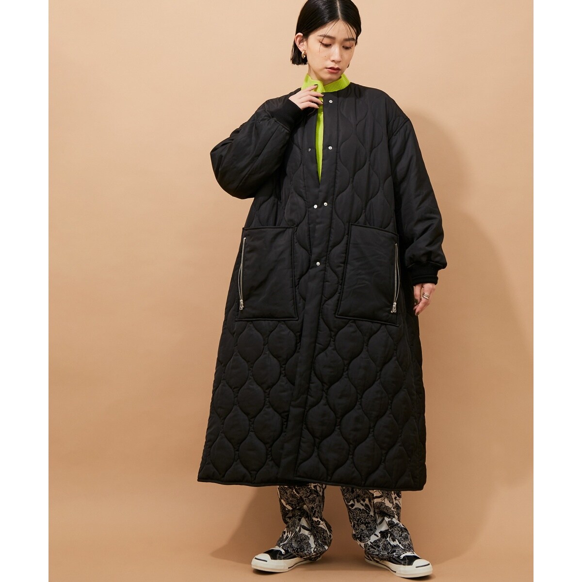 ADAM ET ROPE' FEMME アダムエロペ　キルティングロングコート キルティングロングコート | アダムエロペ(ADAM ET ROPE