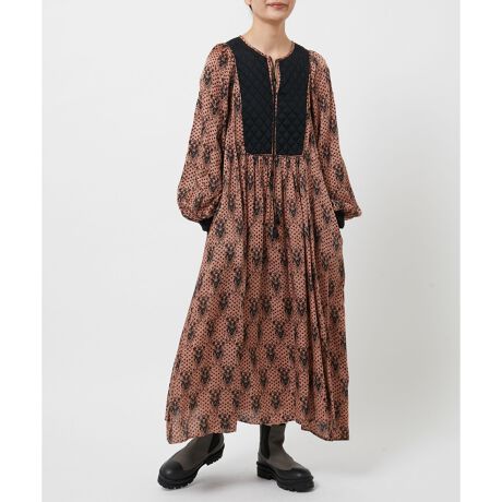 ne Quittez pas】MODAL SATIN ETHNIC PRINT DRESS | アダムエロペ(ADAM  