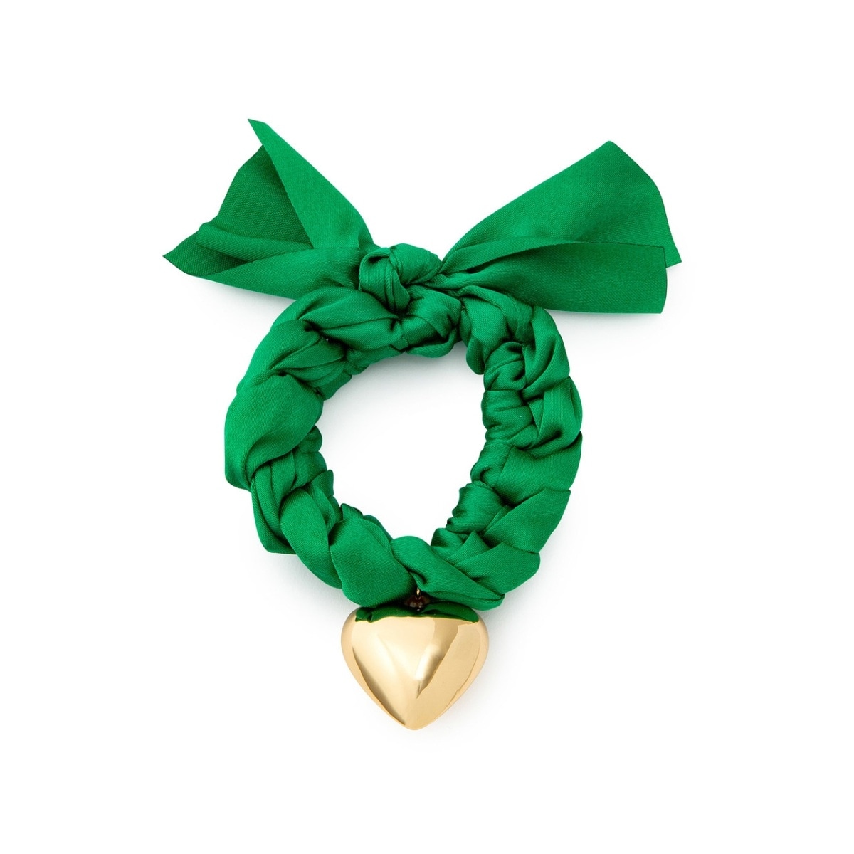 専用❤︎キャンディストライプ×グリーンティー❤︎チャーム付きシュシュ