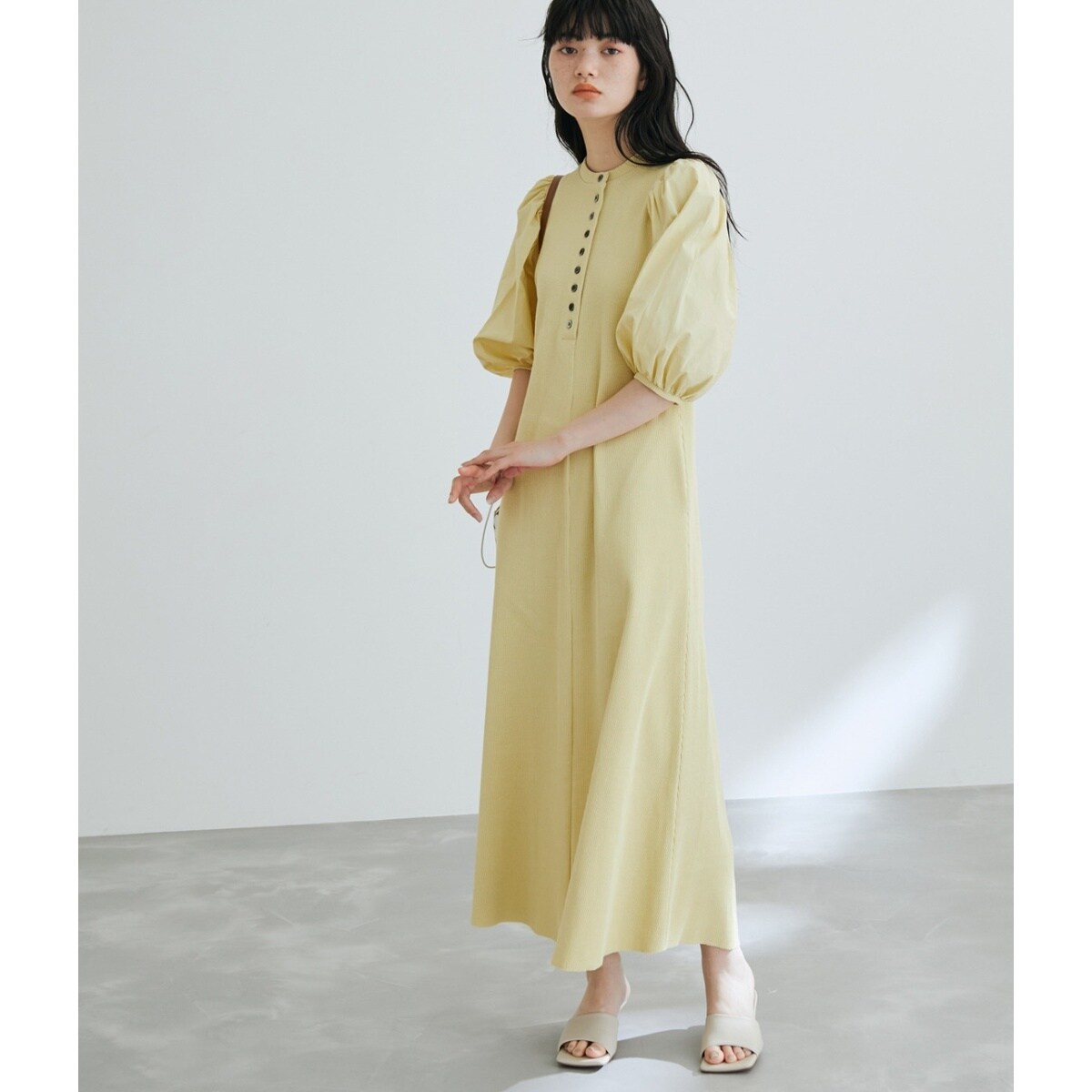 一部直営店舗・WEB限定】ボタンディテールワンピース